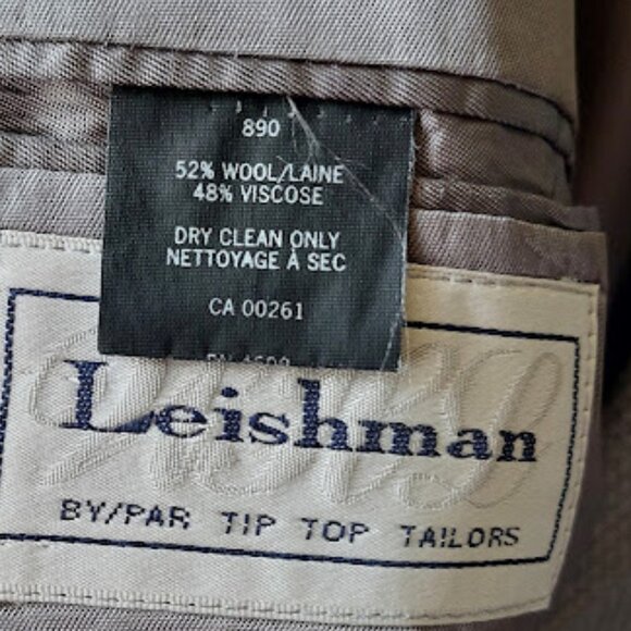 VINTAGE Gray Wool Blend Suit Jacket Blazer Men Fits Large XL - Picture 9 of 10